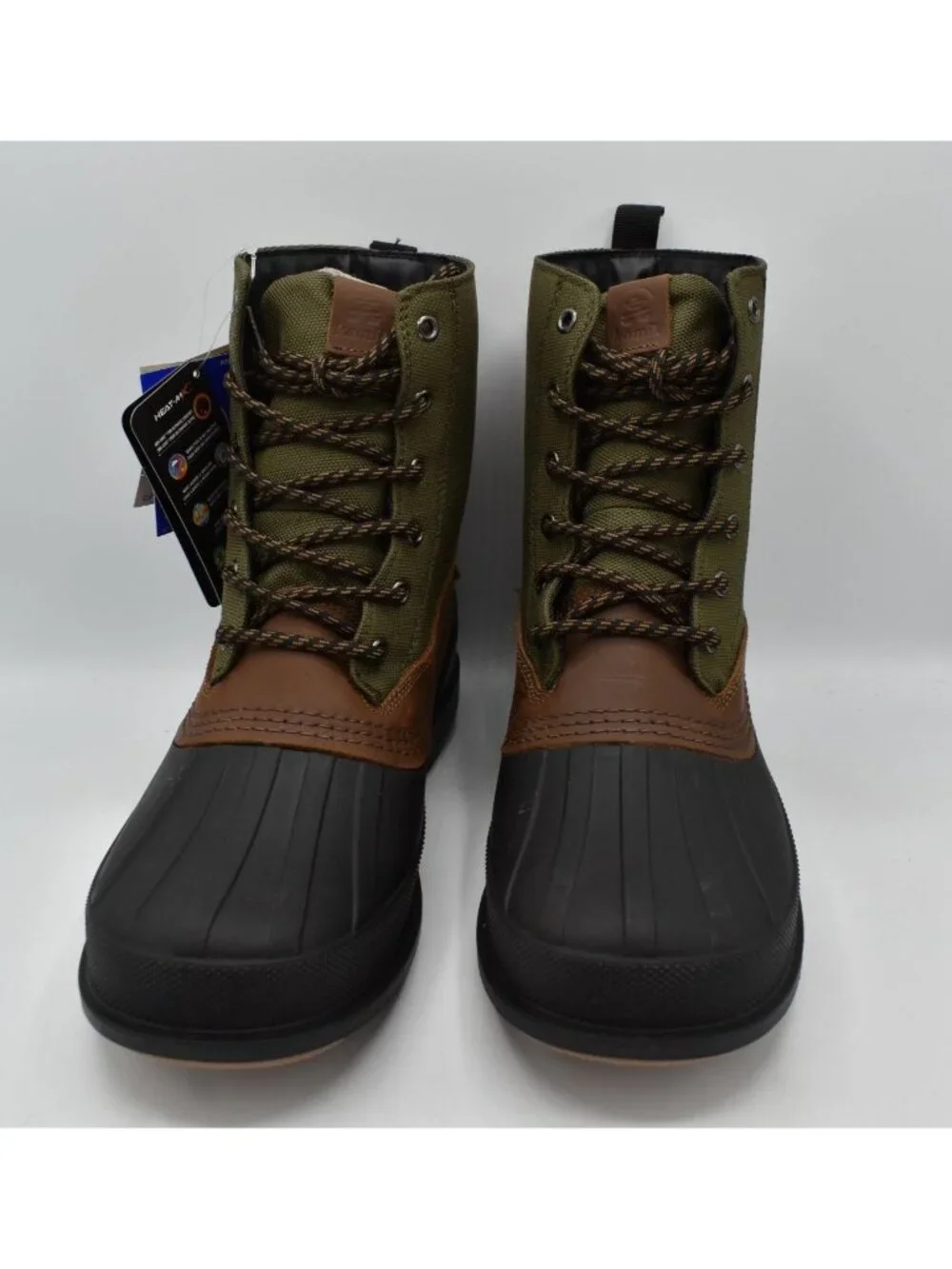 Kamik Mens Size 11 Lawrence Dark Olive Leather Insulated Waterproof Winter Boots